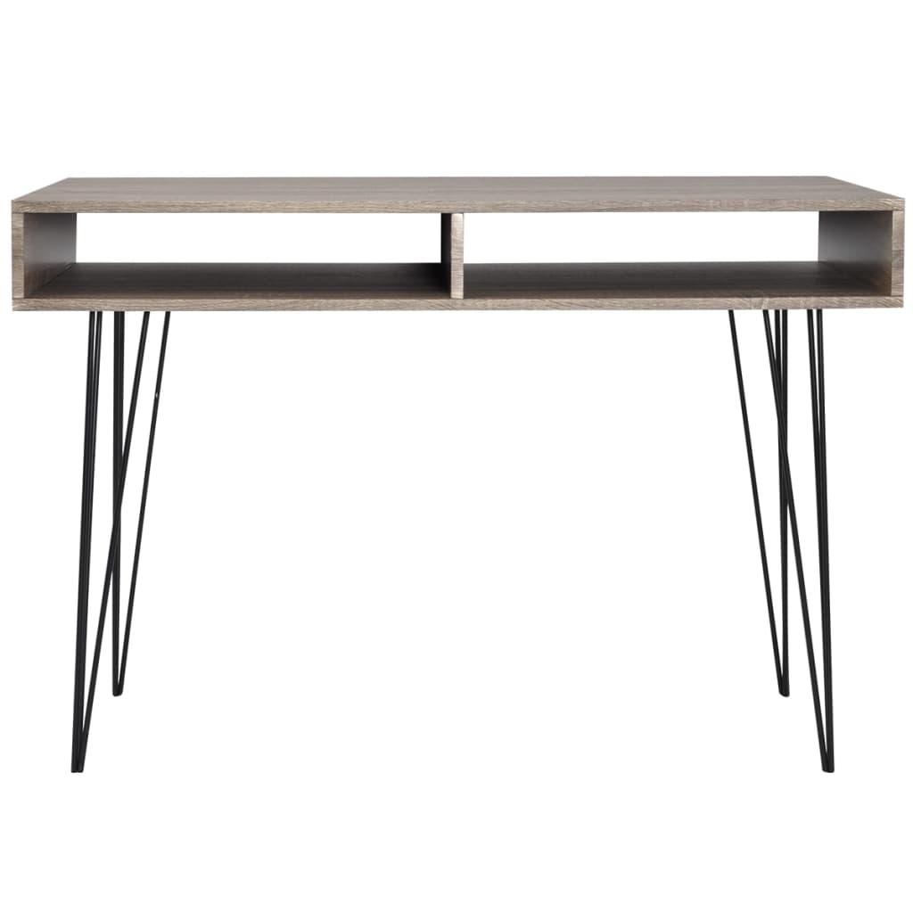 Modern Grey Desk with 2 Compartments - Sleek & Functional Design