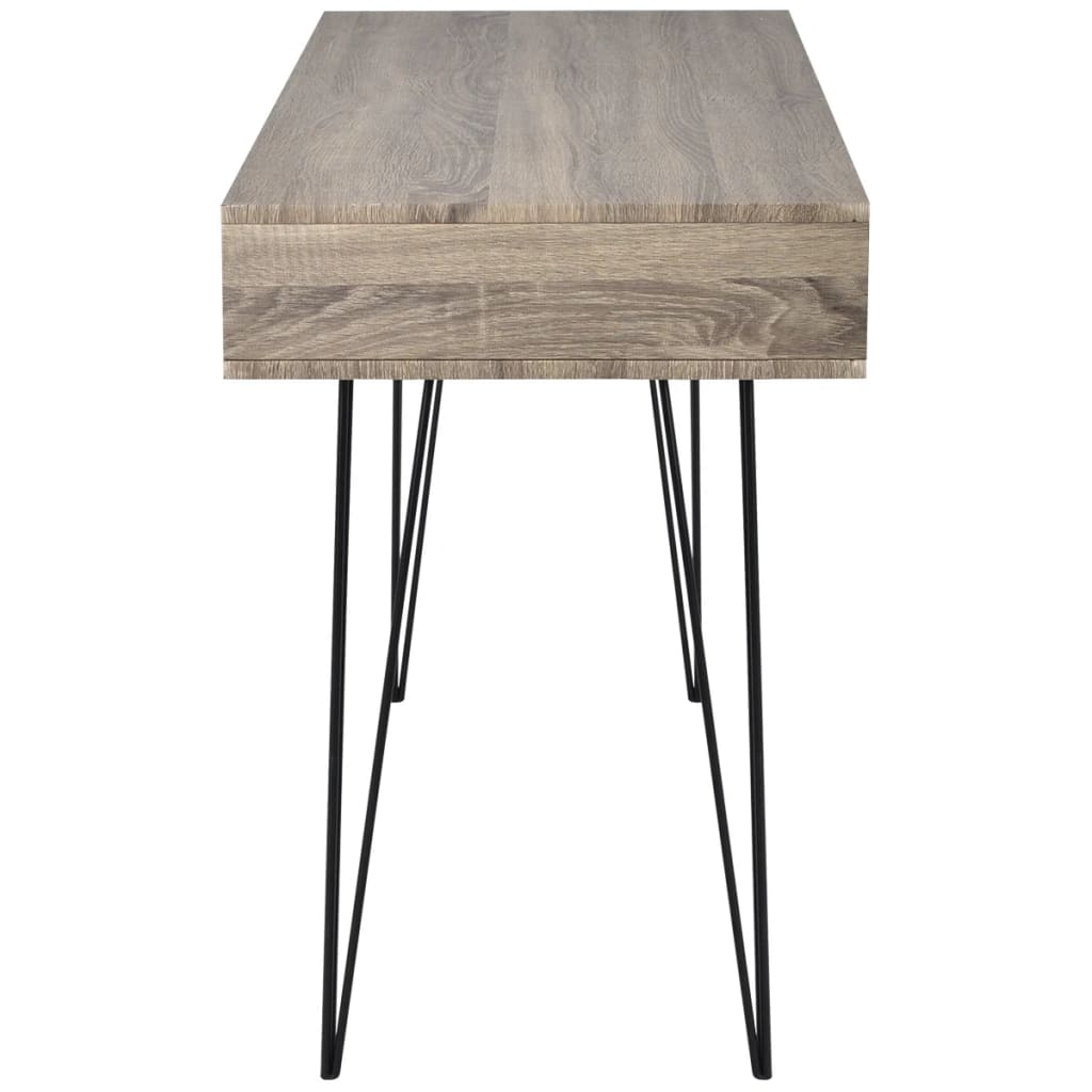 Modern Grey Desk with 2 Compartments - Sleek & Functional Design