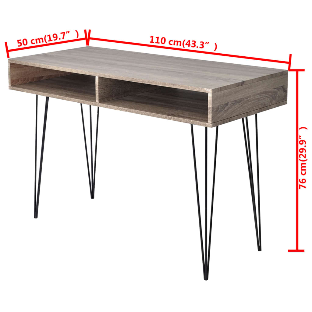 Modern Grey Desk with 2 Compartments - Sleek & Functional Design
