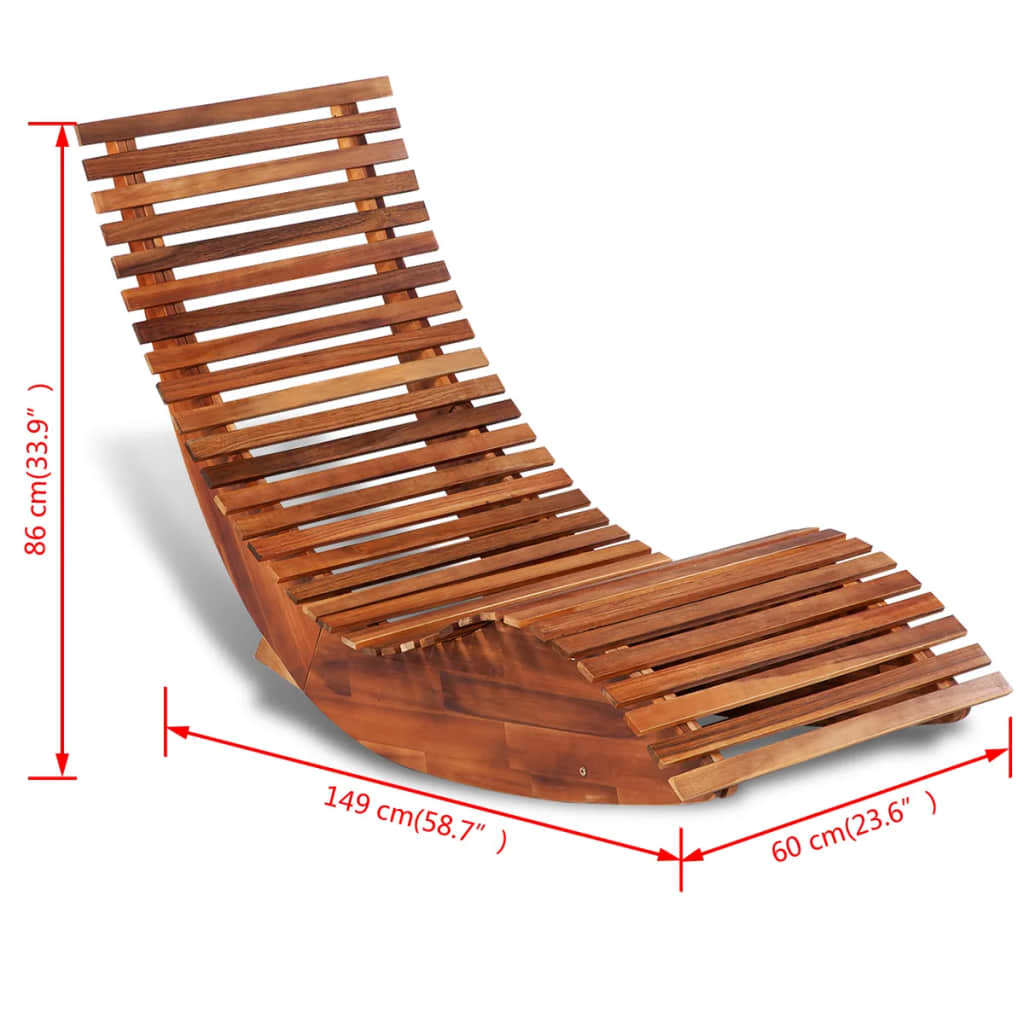 Acacia Wood Rocking Sun Lounger - Ultimate Relaxation Chair