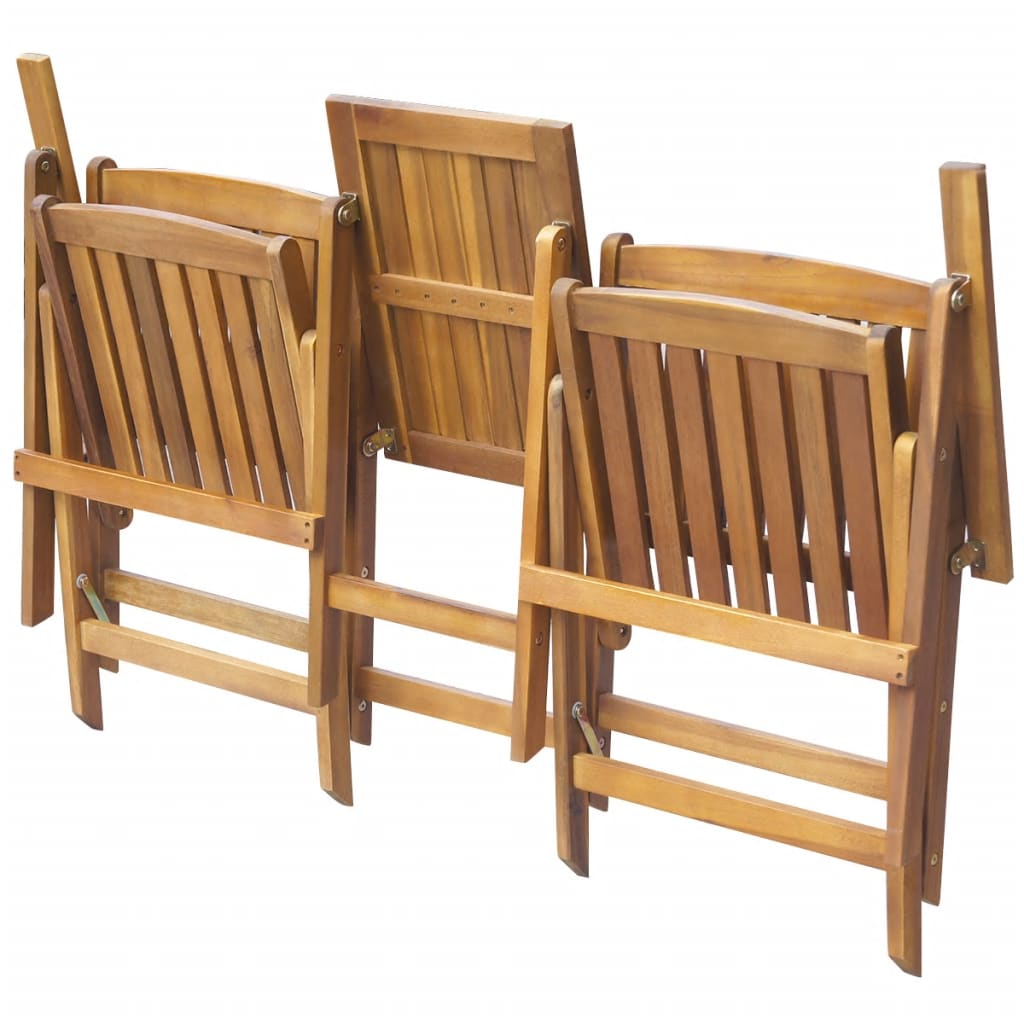 Solid Acacia Folding Garden Bench with Tea Table - 140 cm