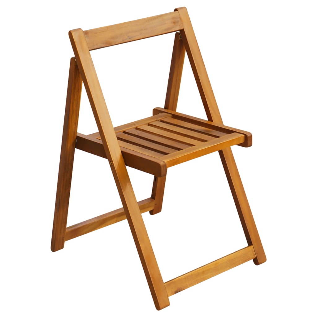 Solid Acacia Wood Folding Garden Chairs, 2 pcs - Durable & Stylish