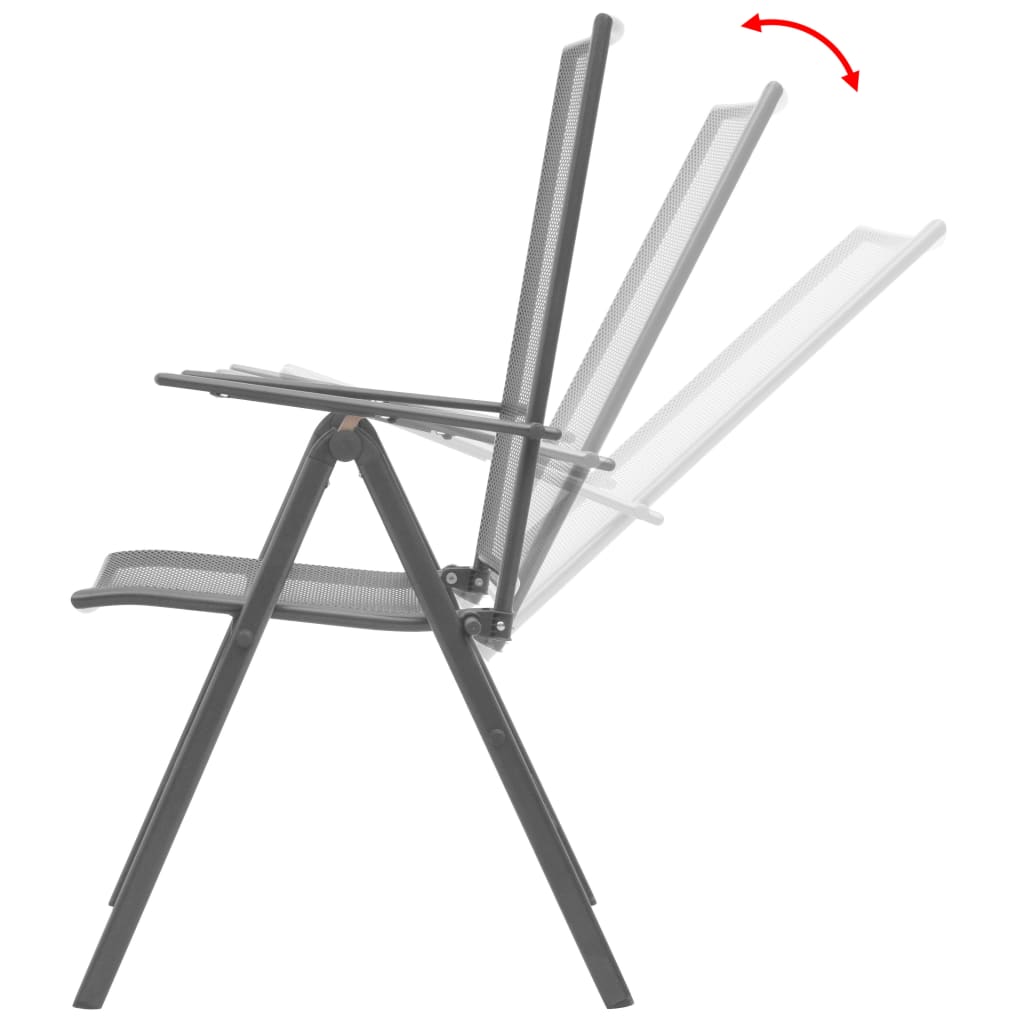 Sleek Steel Grey Stackable Garden Chairs - Set of 2