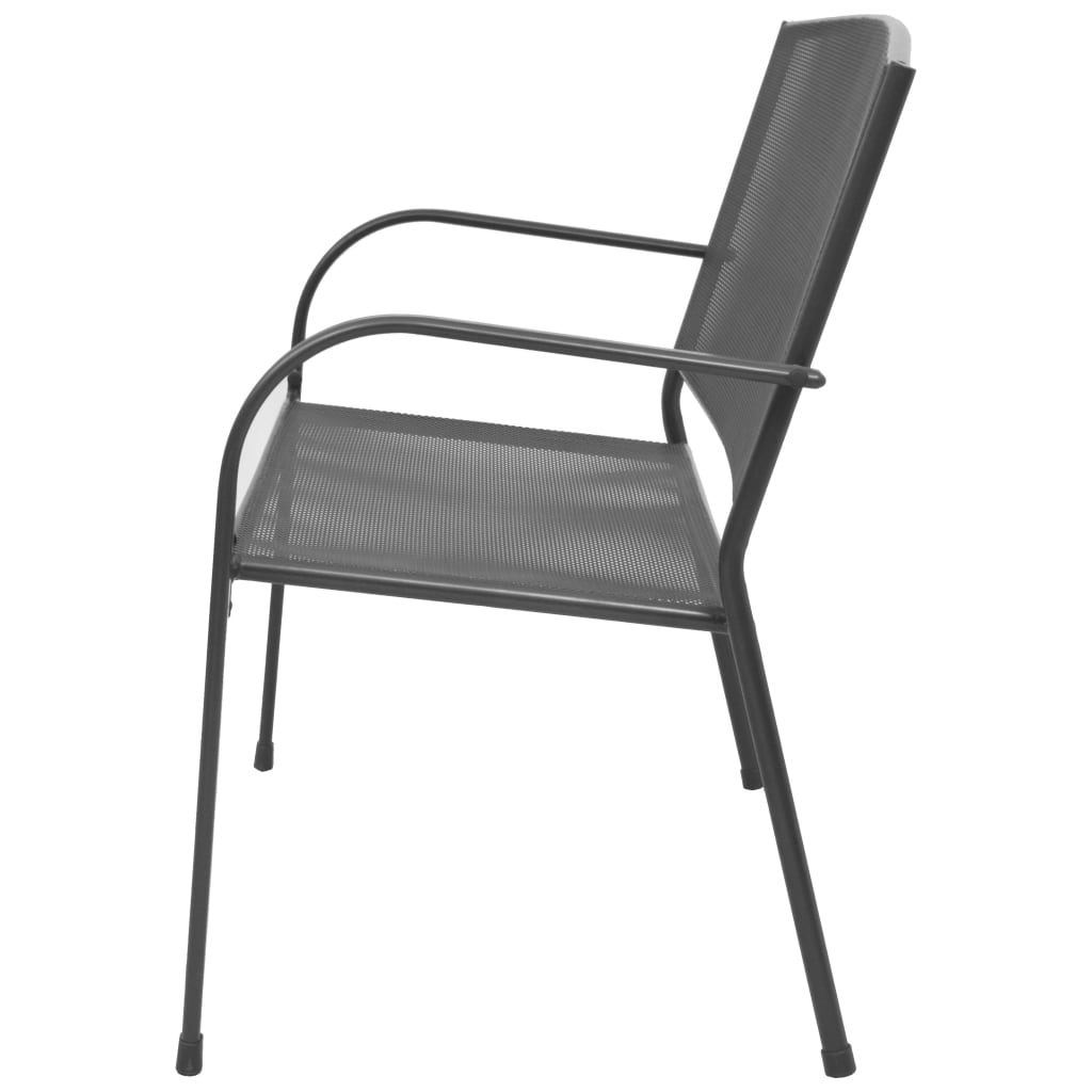 Stylish Anthracite Garden Bench - 108 cm Steel & Mesh Design