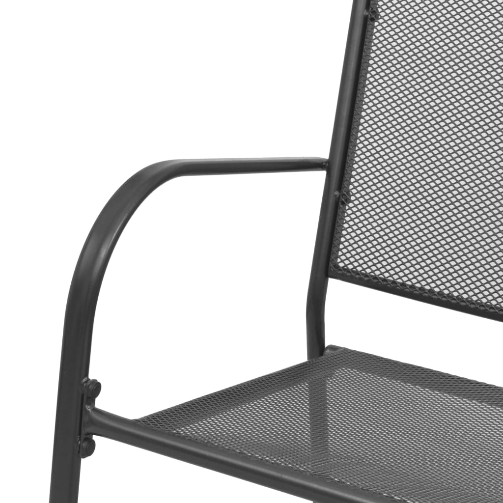 Stylish Anthracite Garden Bench - 108 cm Steel & Mesh Design