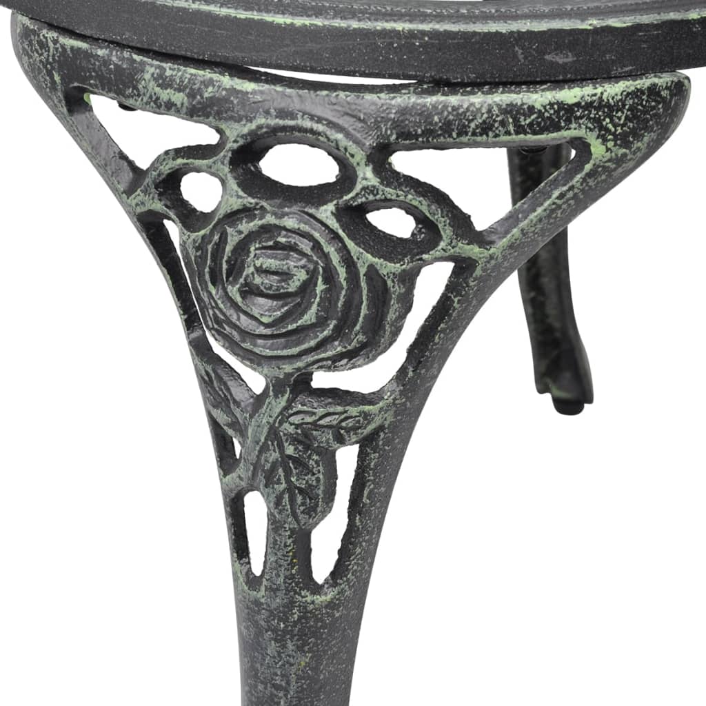 Elegant Bistro Chairs Set of 2 - Green Cast Aluminium Seating