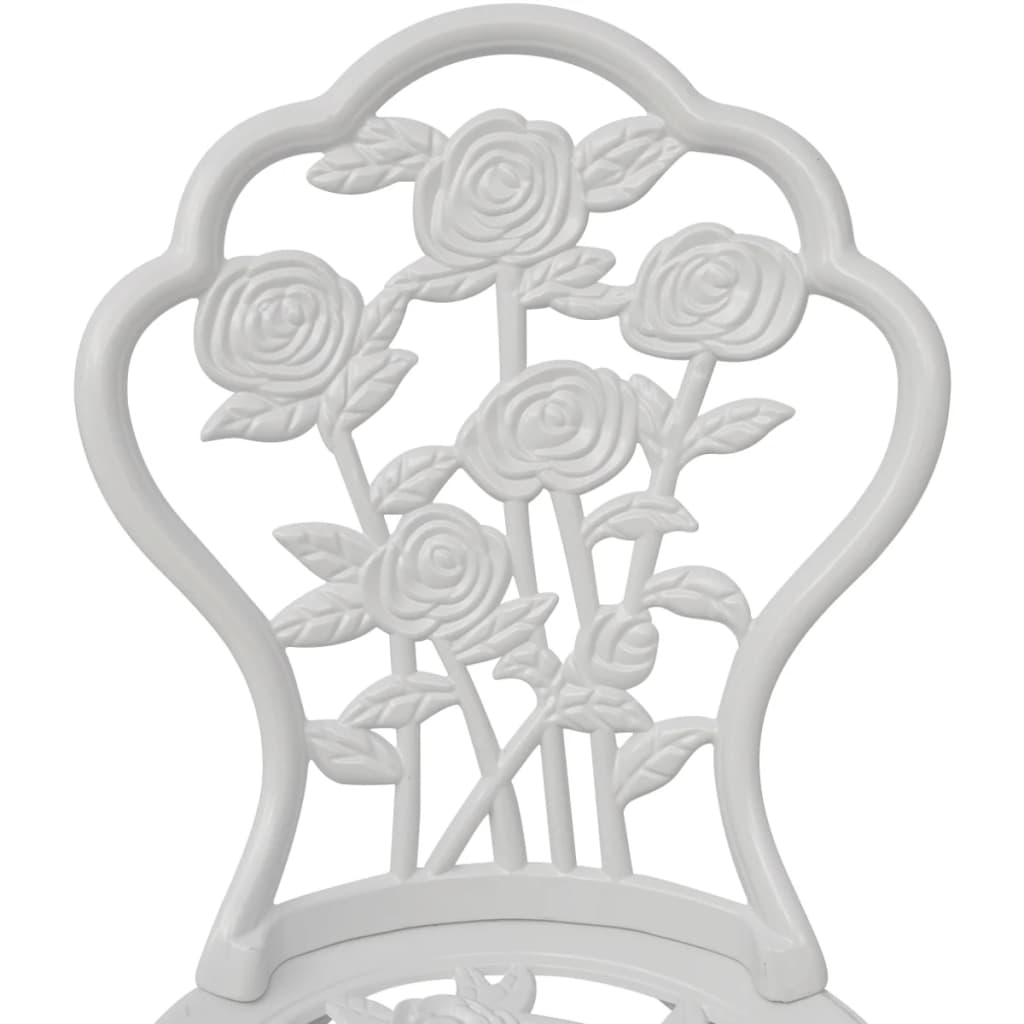 Elegant White Cast Aluminium Bistro Chairs – Set of 2