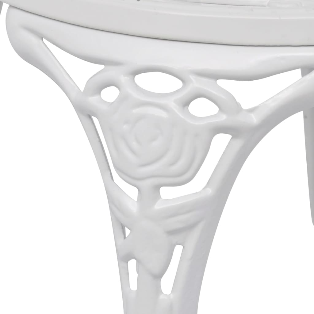 Elegant White Cast Aluminium Bistro Chairs – Set of 2
