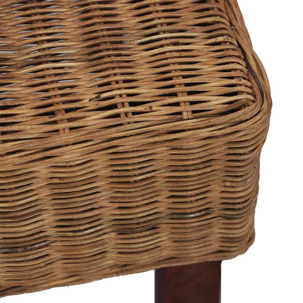 Dining Chairs 2 pcs Brown Natural Rattan