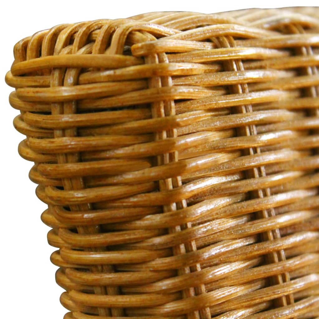 Set of 2 Brown Natural Rattan Dining Chairs - Elegant Design