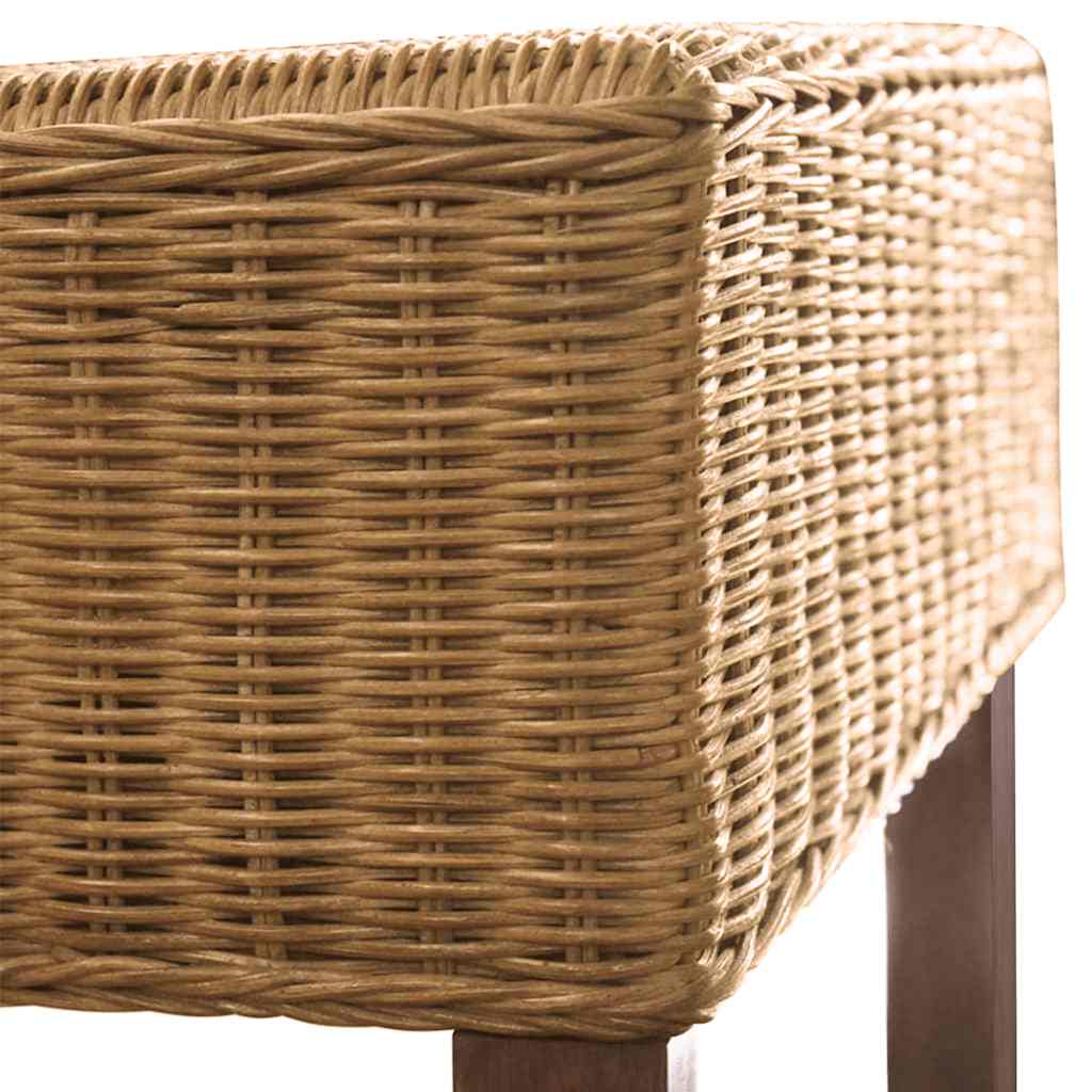Dining Chairs 2 pcs Brown Natural Rattan