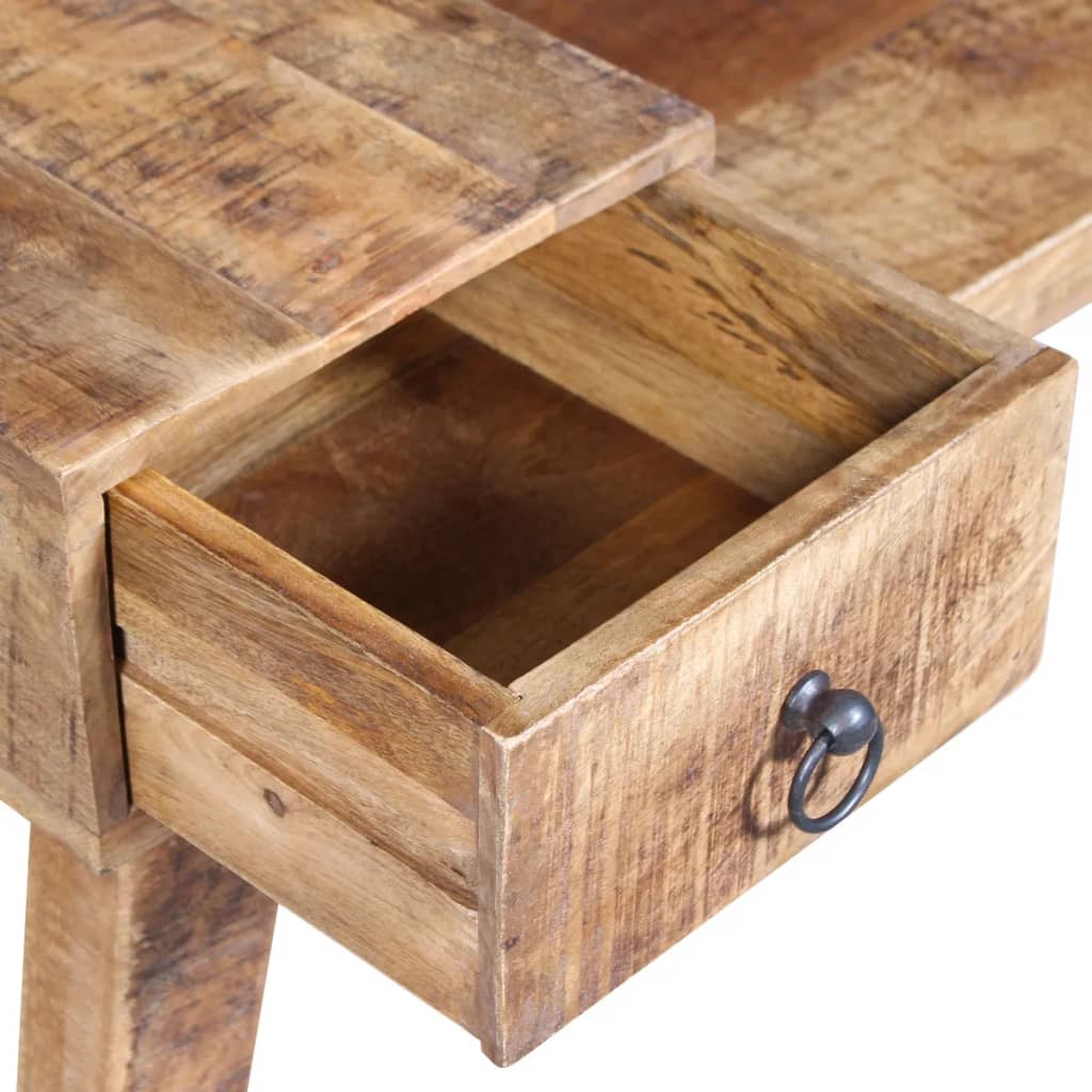 Solid Mango Wood Bench with Drawer - 120x36x60 cm