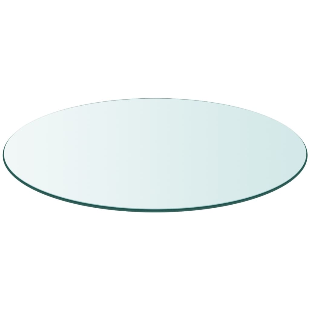 Round Clear Tempered Glass Table Top, 300mm Diameter