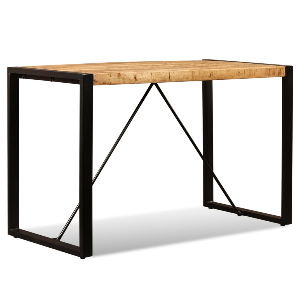 Solid Mango Wood Dining Table, 120 cm - Rustic Charm