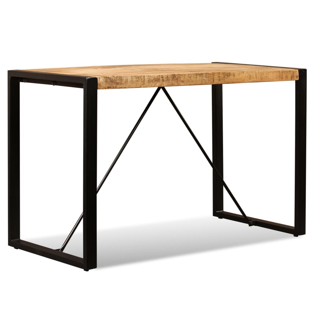 Solid Mango Wood Dining Table, 120 cm - Rustic Charm