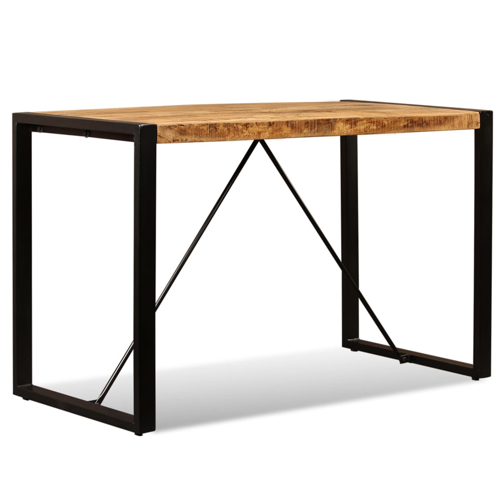 Solid Mango Wood Dining Table, 120 cm - Rustic Charm