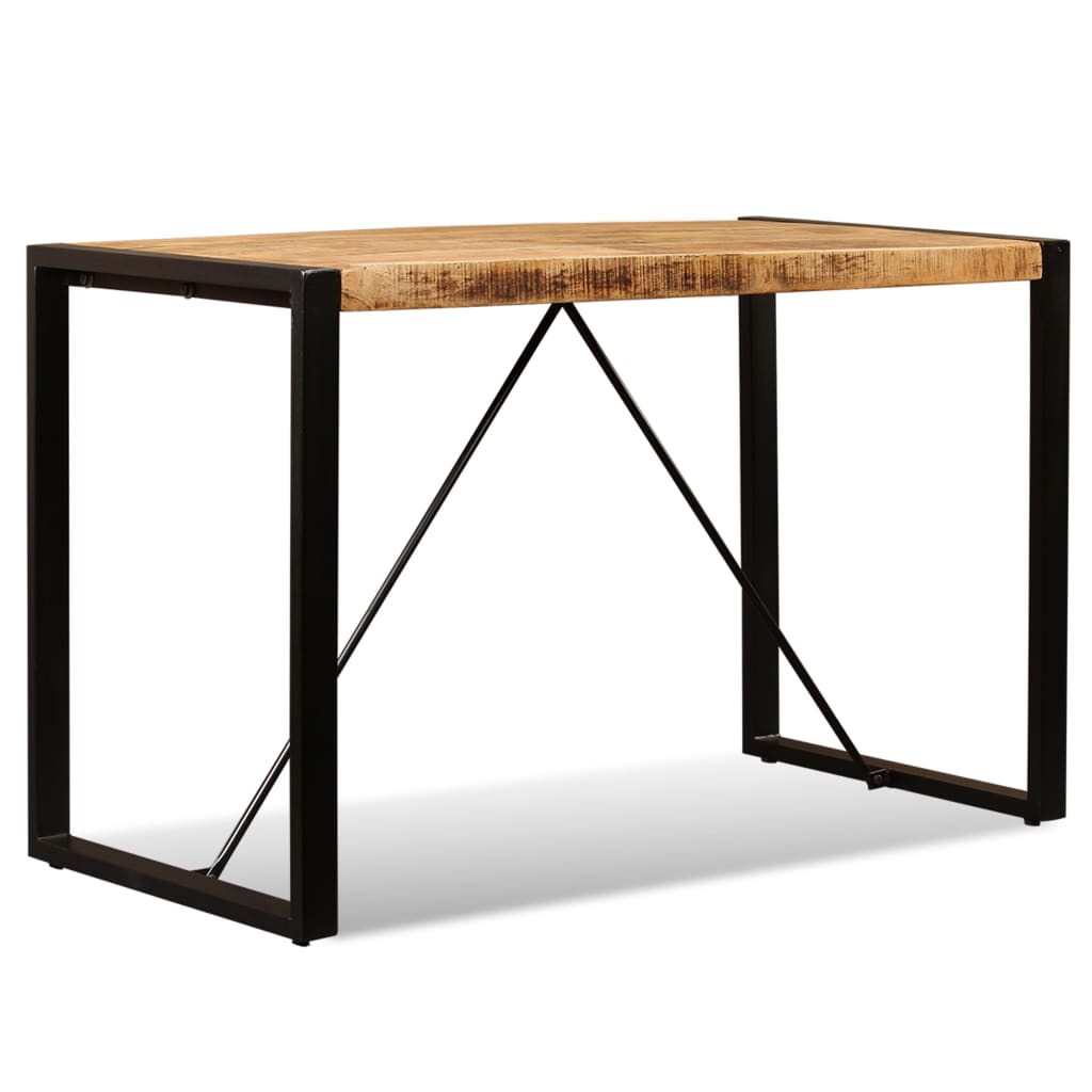 Solid Mango Wood Dining Table, 120 cm - Rustic Charm