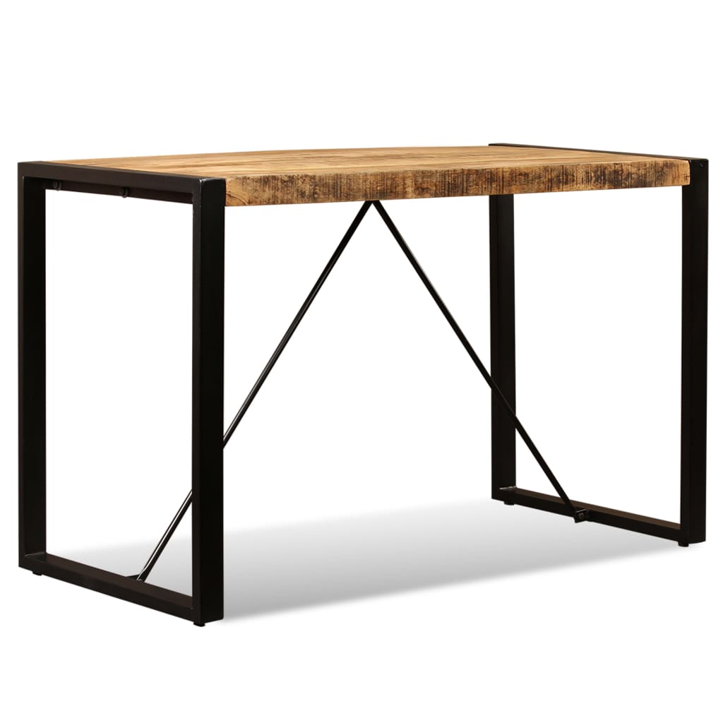 Solid Mango Wood Dining Table, 120 cm - Rustic Charm
