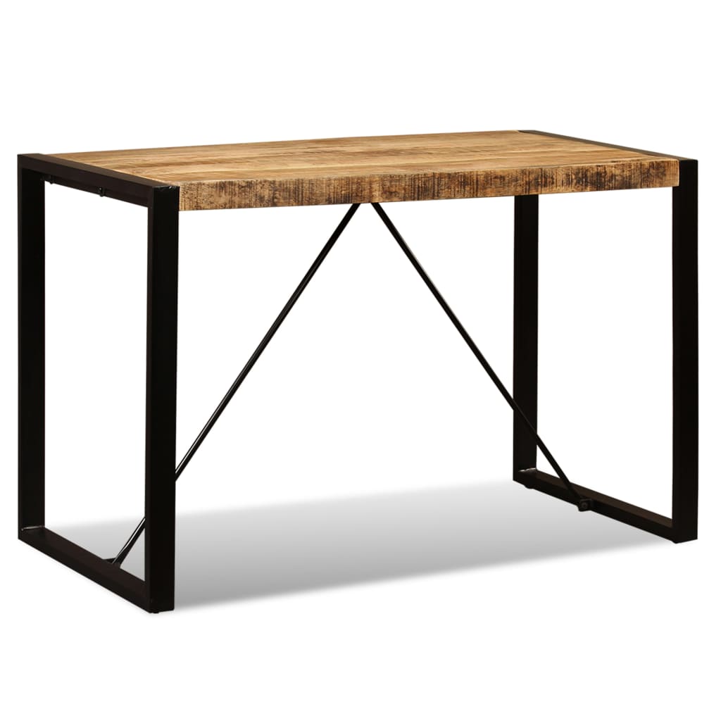 Solid Mango Wood Dining Table, 120 cm - Rustic Charm