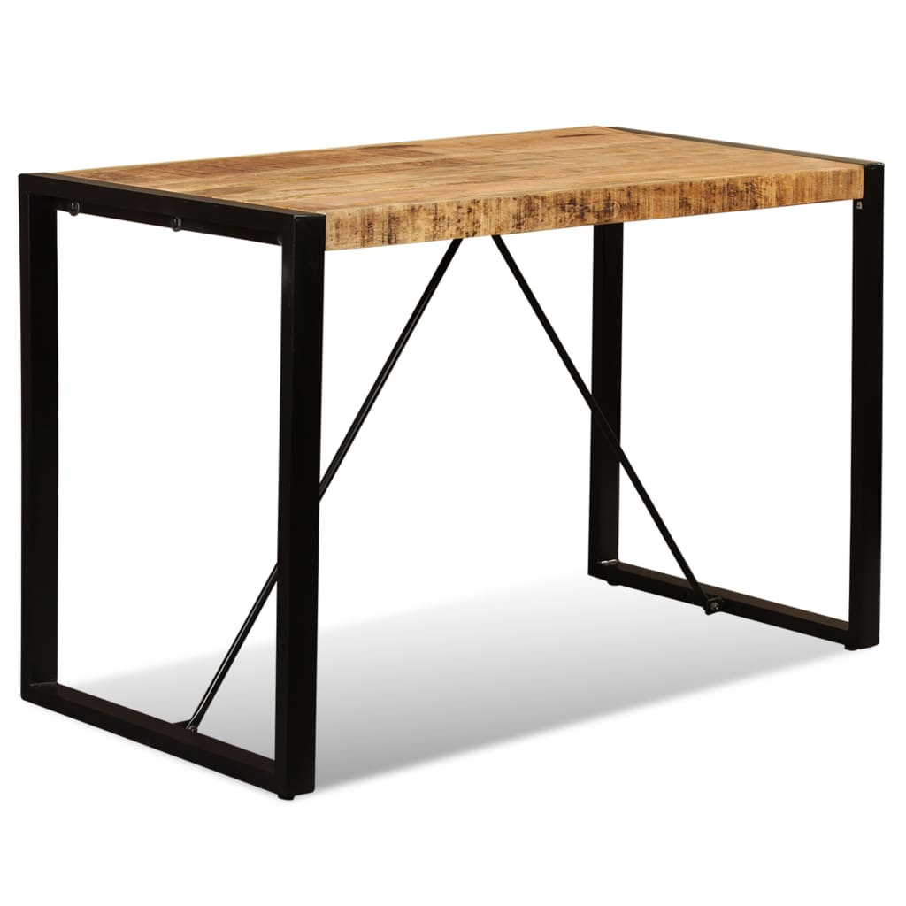 Solid Mango Wood Dining Table, 120 cm - Rustic Charm