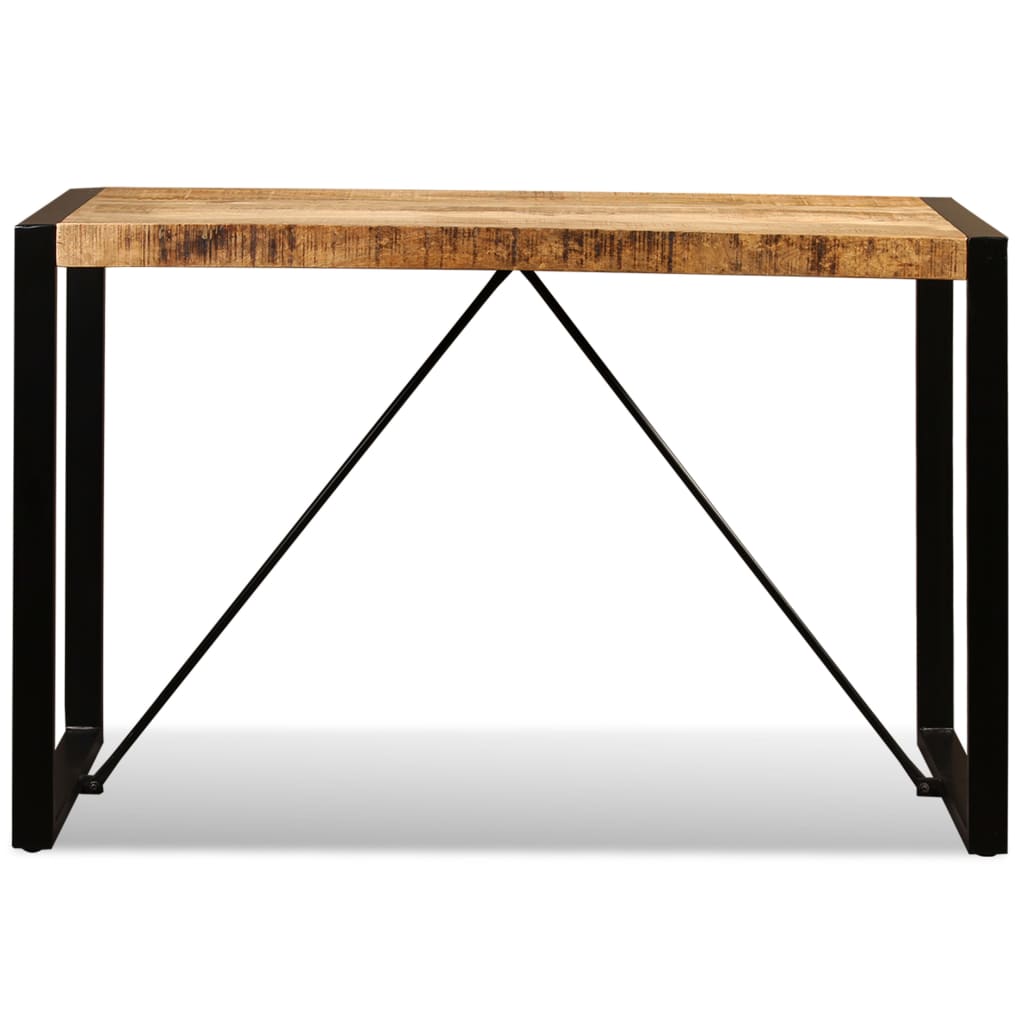 Solid Mango Wood Dining Table, 120 cm - Rustic Charm