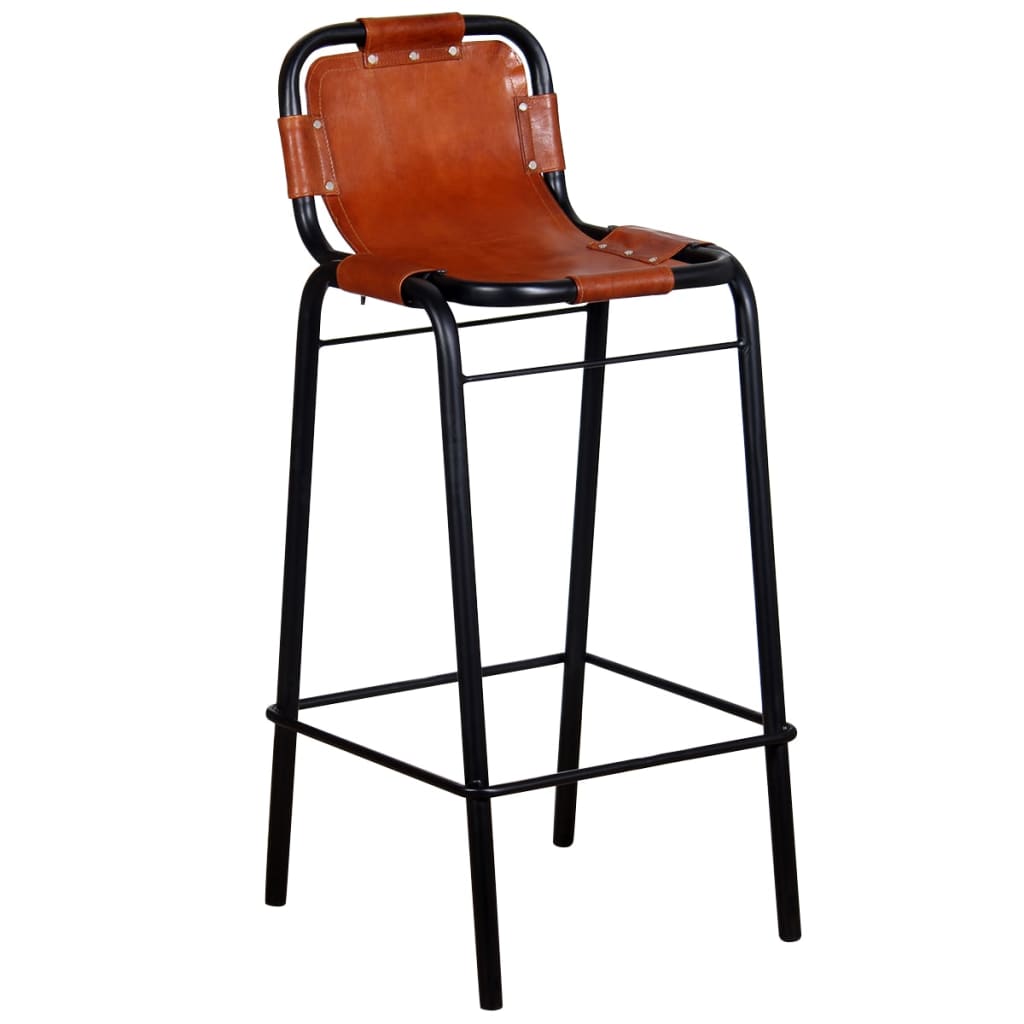Luxury Real Leather Bar Stools Set of 2 - Elegant and Durable