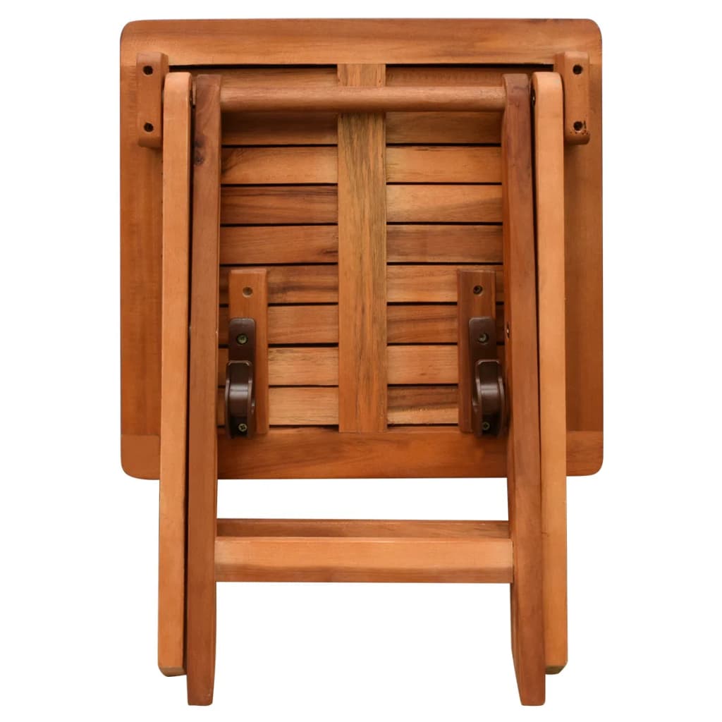2-Piece Solid Acacia Wood Sun Loungers with Table Set