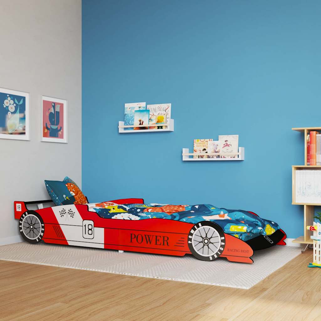Red Children's Race Car Bed 90x200 cm - Sturdy & Stylish