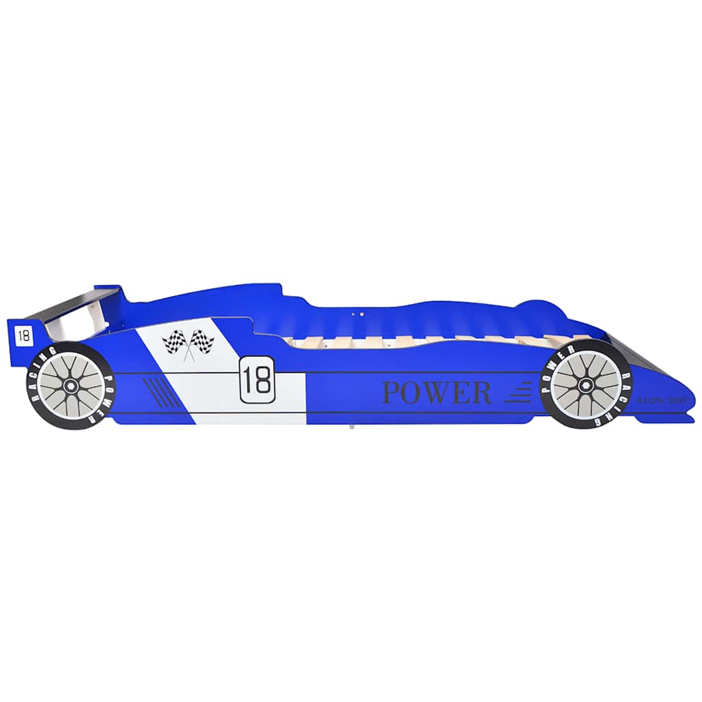 Blue Race Car Bed for Kids - 90x200 cm - Durable & Fun Design