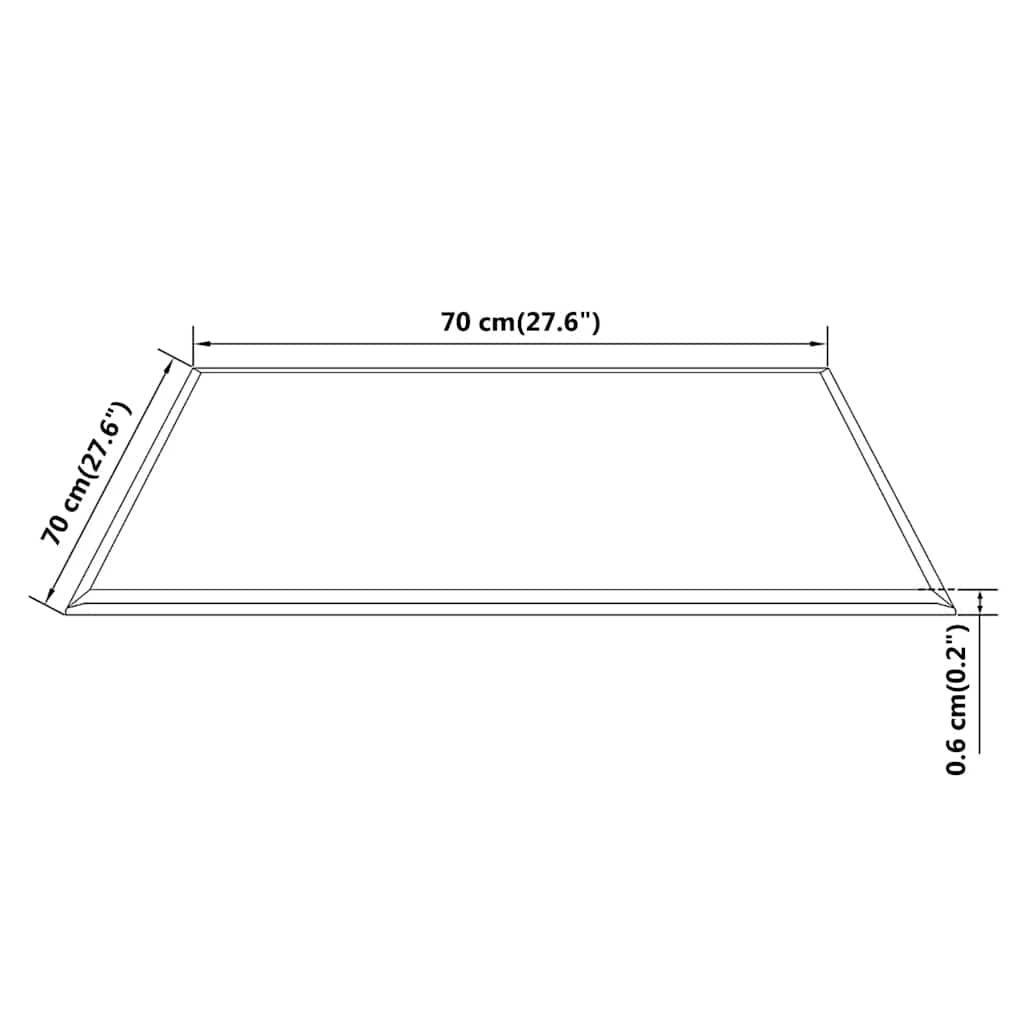Table Top Tempered Glass Square 700x700 mm