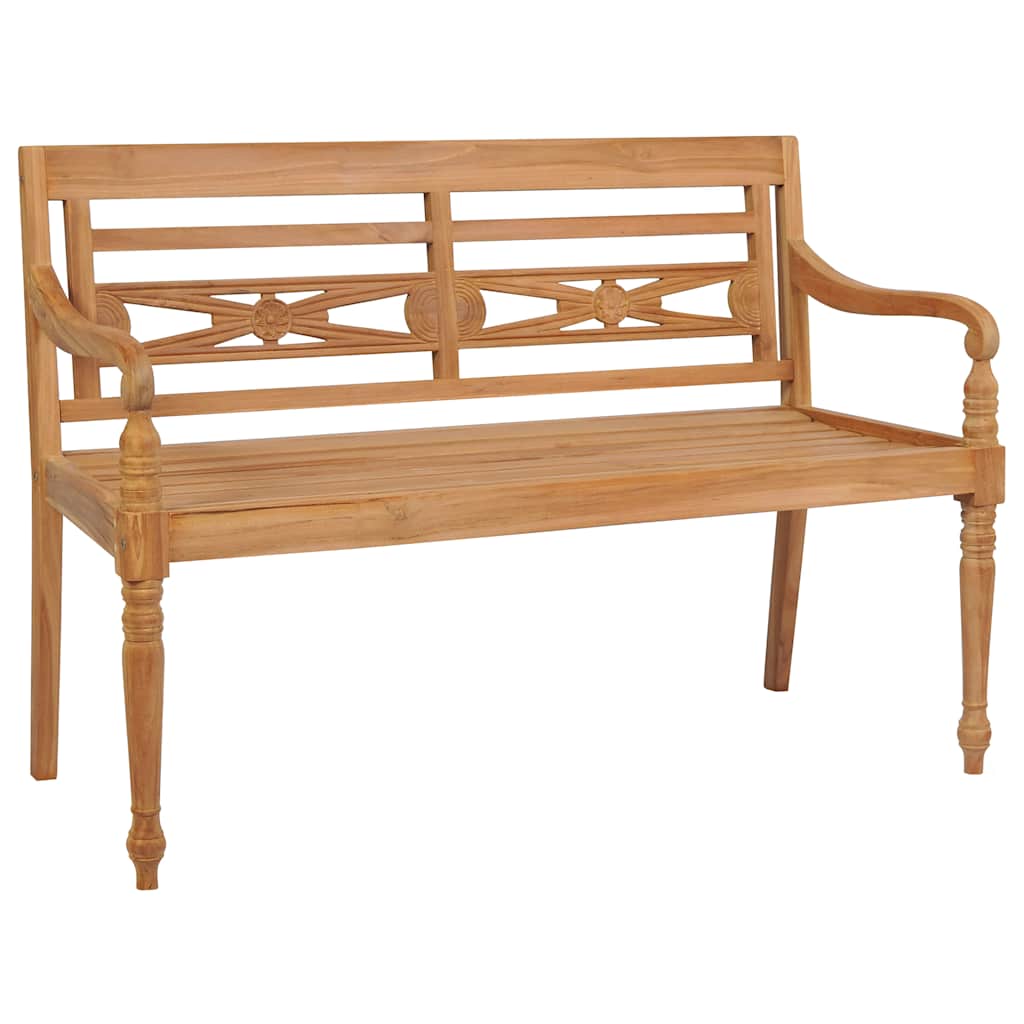 Elegant Teak Batavia Bench - 120 cm Solid Wood Outdoor Seating