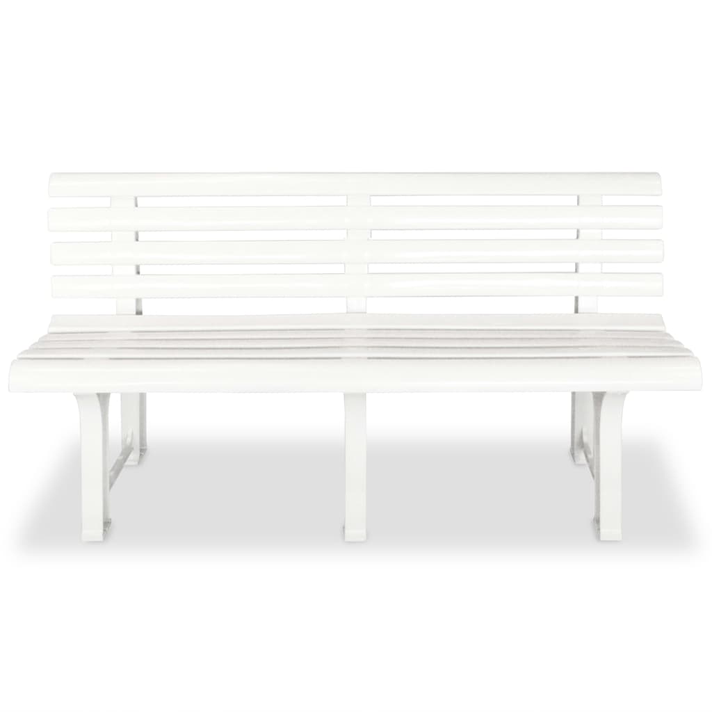 Elegant White Plastic Garden Bench, 145.5 cm - Durable & Stylish