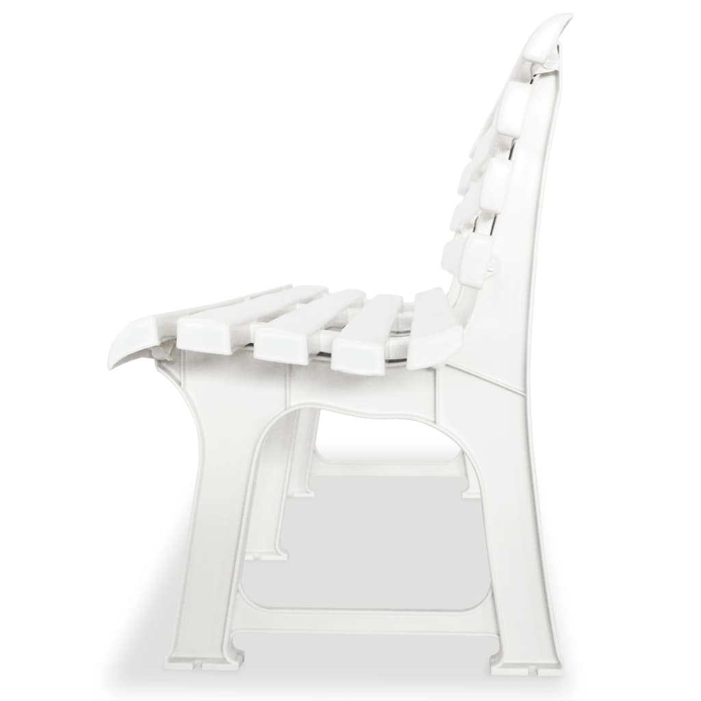 Elegant White Plastic Garden Bench, 145.5 cm - Durable & Stylish