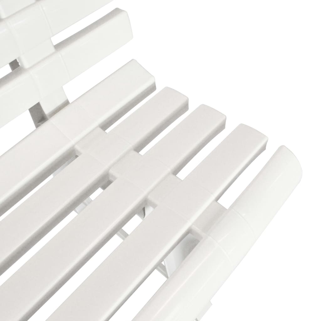 Elegant White Plastic Garden Bench, 145.5 cm - Durable & Stylish
