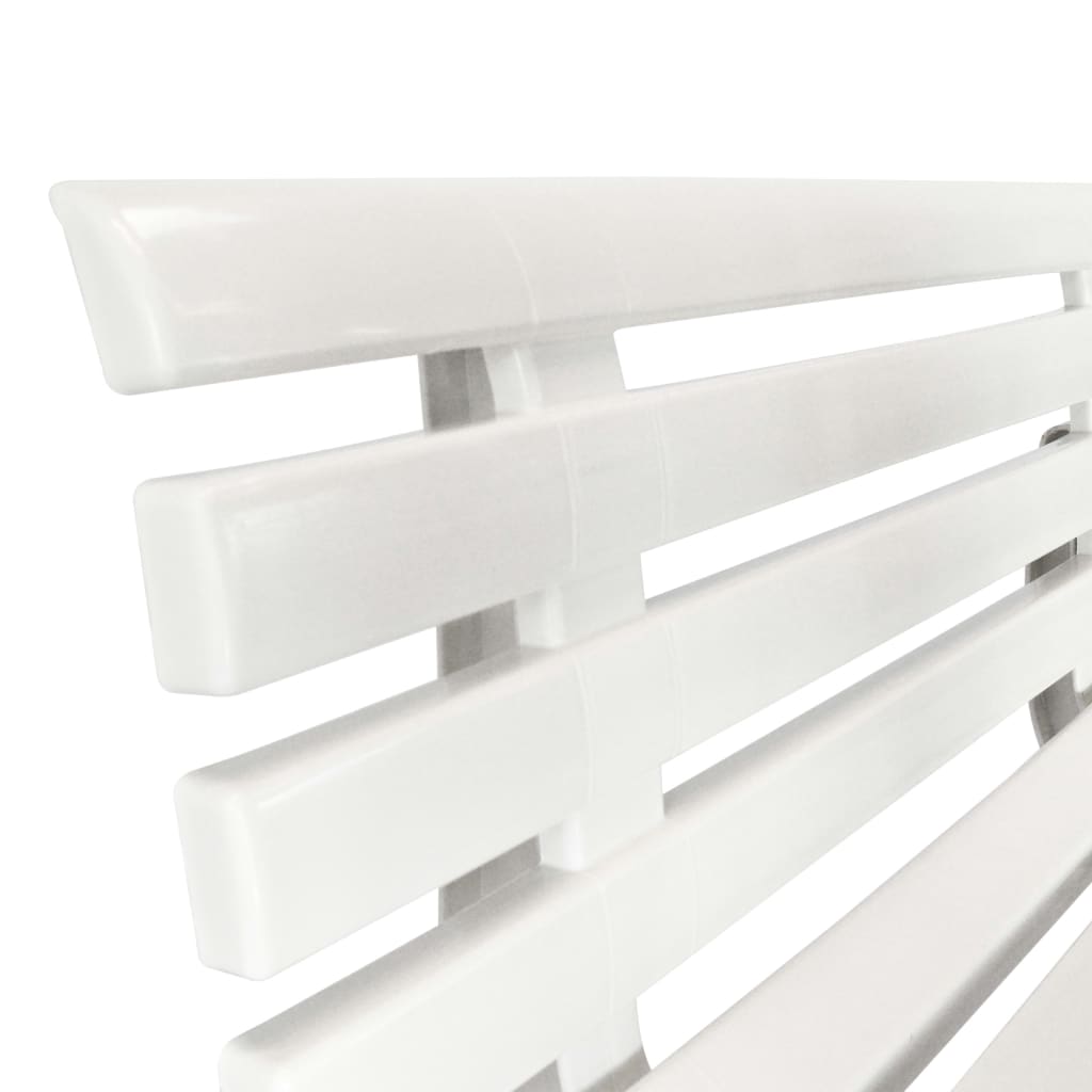 Elegant White Plastic Garden Bench, 145.5 cm - Durable & Stylish