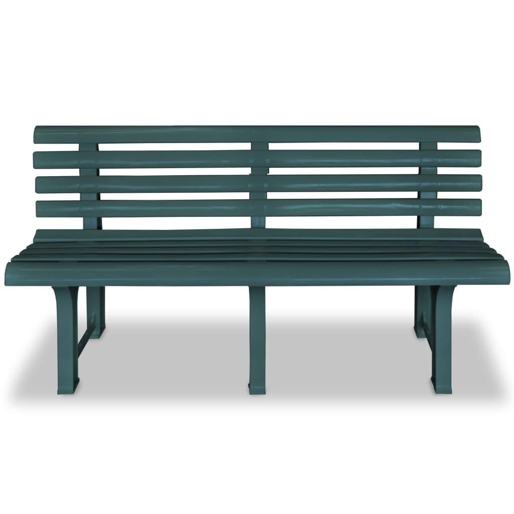 Green Plastic Garden Bench - 145.5 cm Durable Outdoor Seating