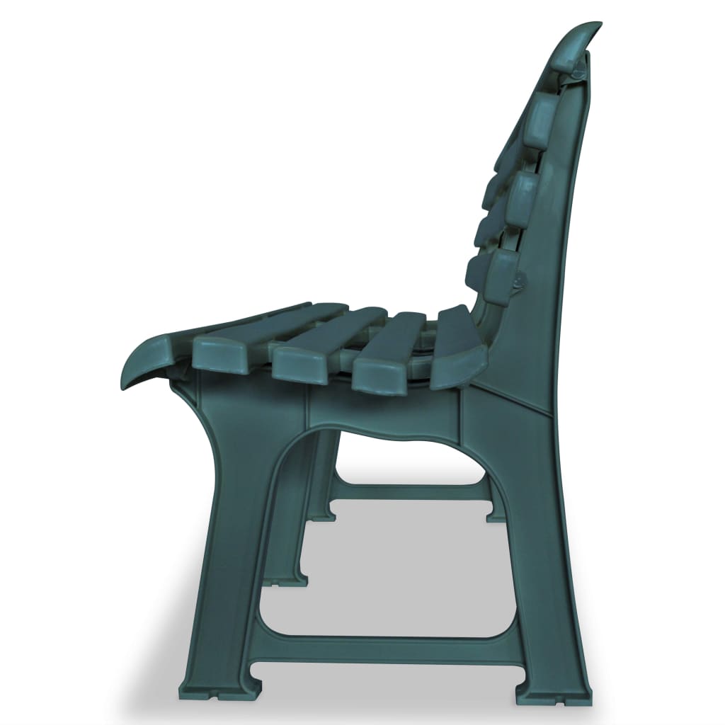 Green Plastic Garden Bench - 145.5 cm Durable Outdoor Seating