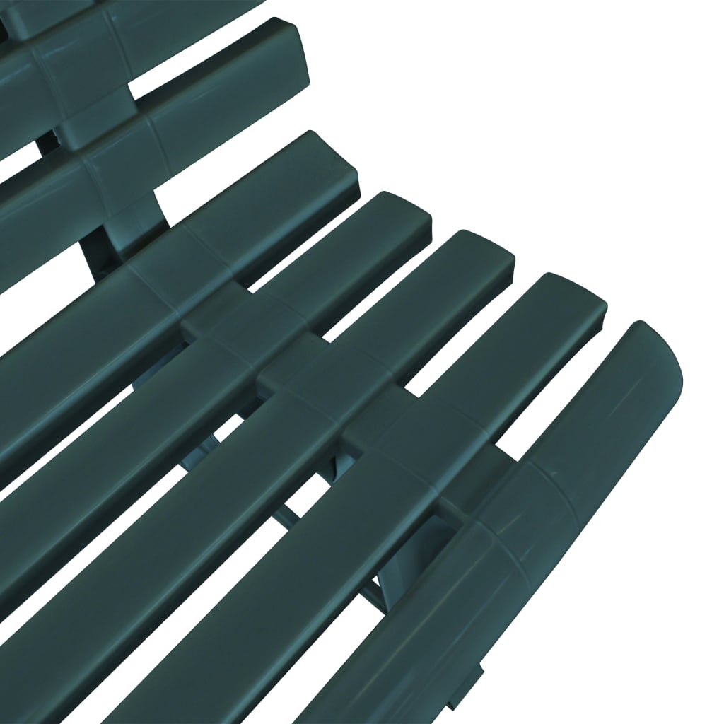 Green Plastic Garden Bench - 145.5 cm Durable Outdoor Seating