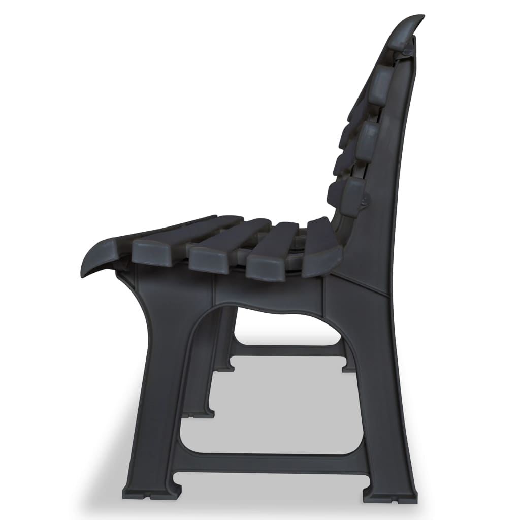 Elegant Anthracite Plastic Garden Bench - 145.5 cm Outdoor Seating