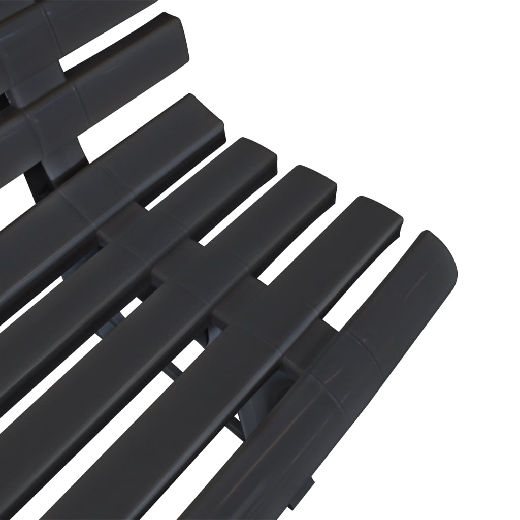Elegant Anthracite Plastic Garden Bench - 145.5 cm Outdoor Seating