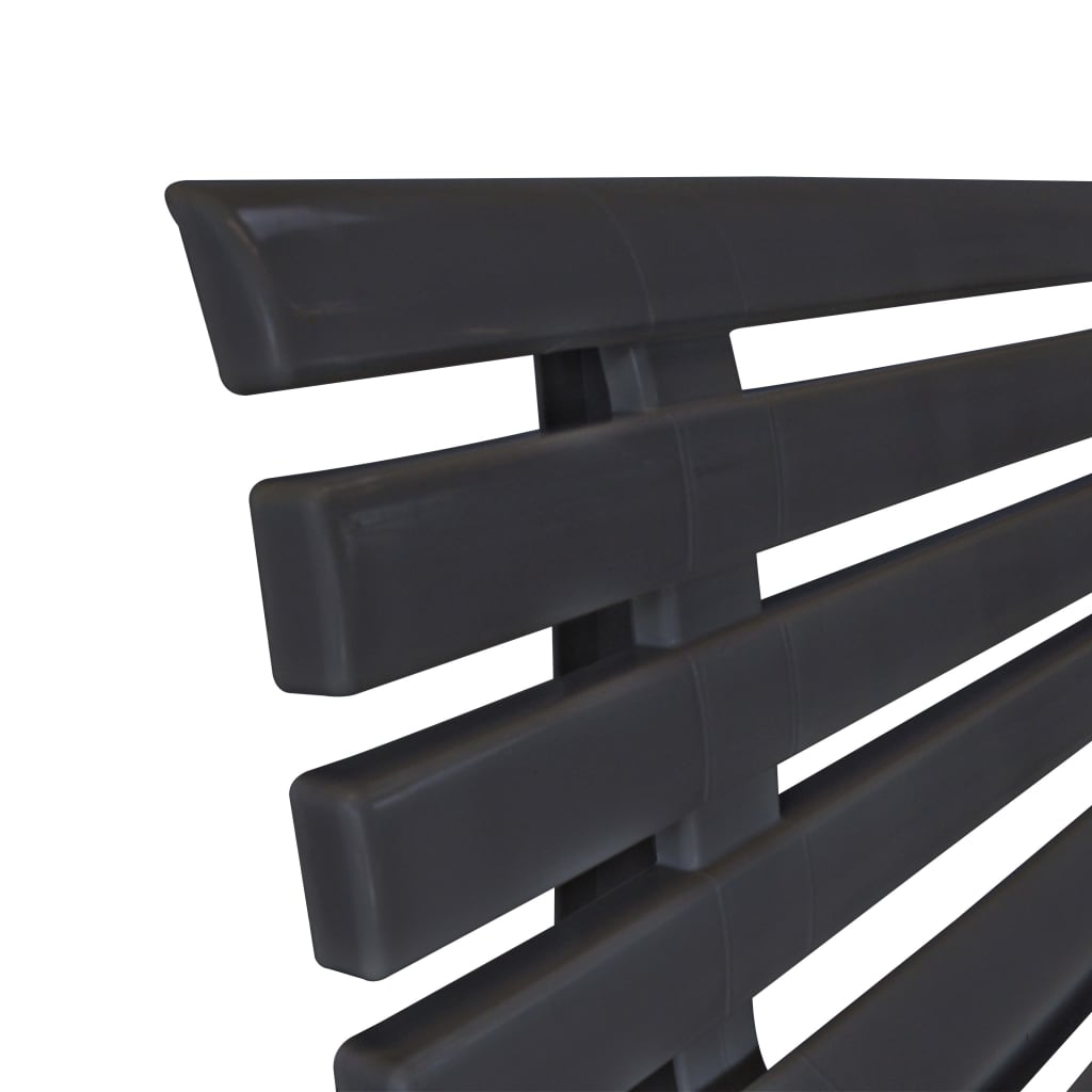 Elegant Anthracite Plastic Garden Bench - 145.5 cm Outdoor Seating
