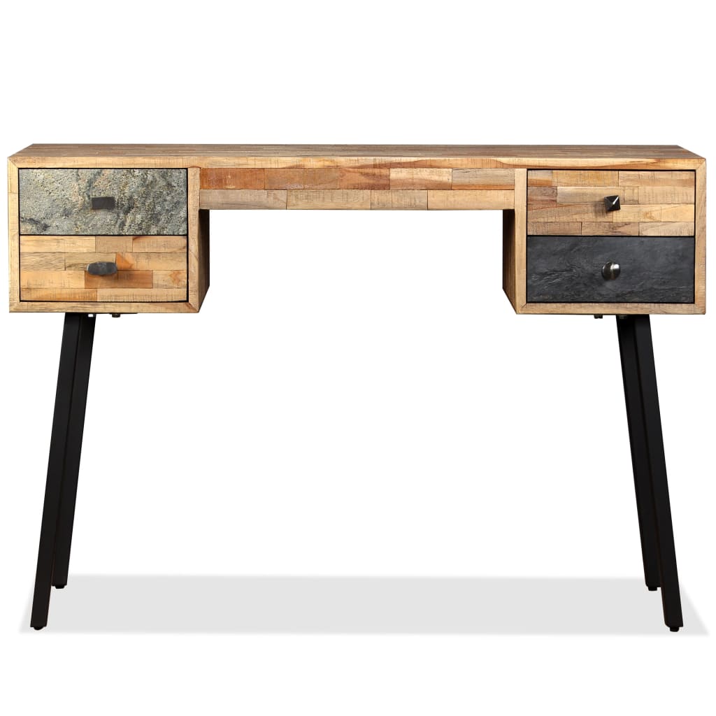 Solid Reclaimed Teak Writing Desk, 110x50x76 cm - Eco-Friendly Elegance