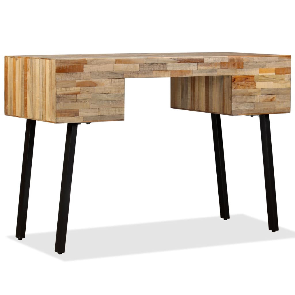 Solid Reclaimed Teak Writing Desk, 110x50x76 cm - Eco-Friendly Elegance