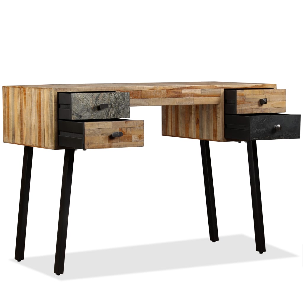 Solid Reclaimed Teak Writing Desk, 110x50x76 cm - Eco-Friendly Elegance