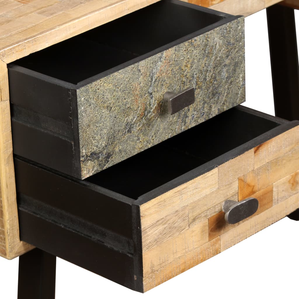 Solid Reclaimed Teak Writing Desk, 110x50x76 cm - Eco-Friendly Elegance
