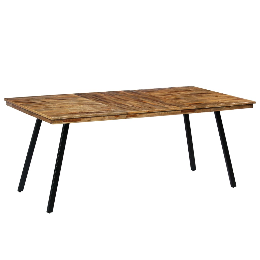 Reclaimed Teak & Steel Dining Table, 180x90x76 cm - Industrial Chic