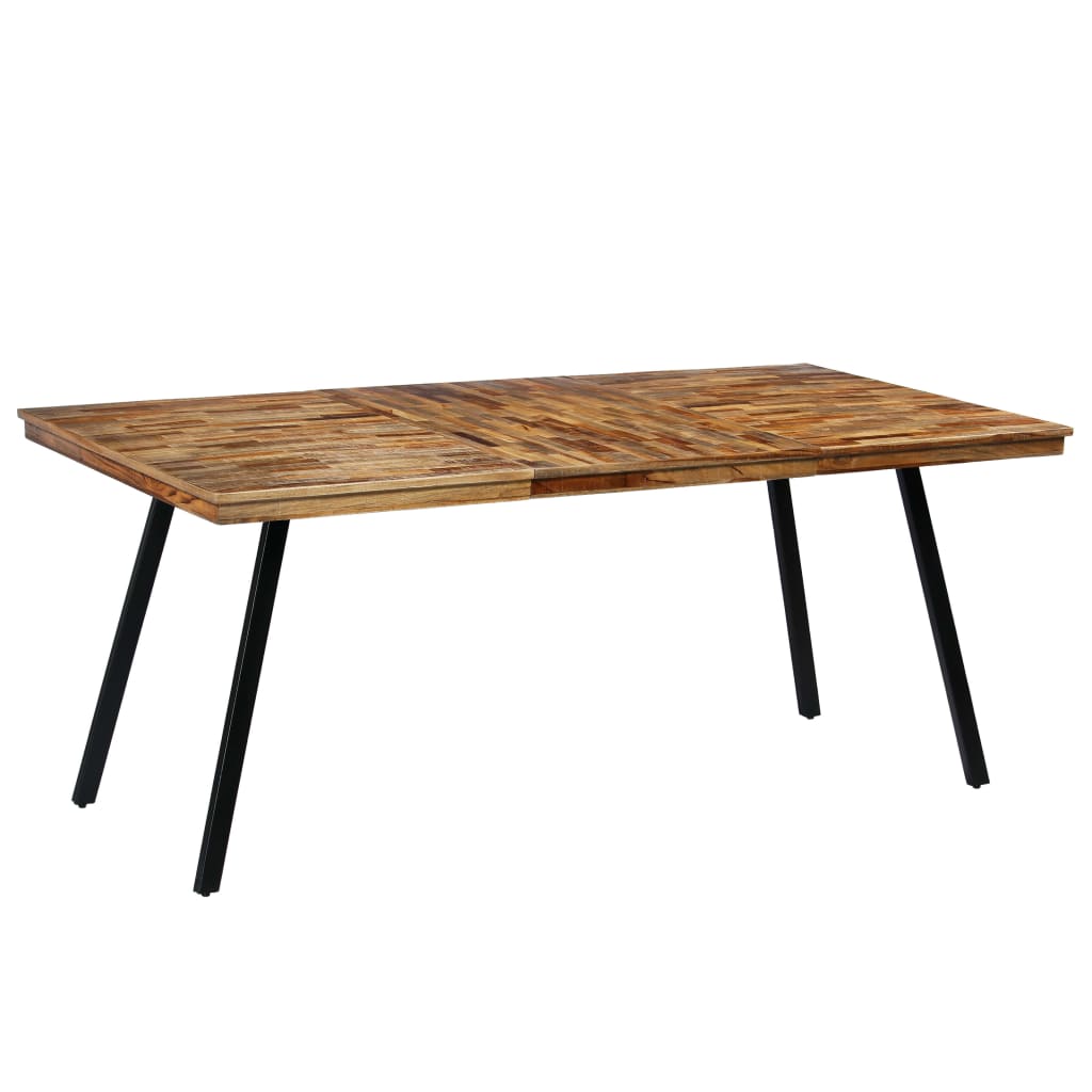 Reclaimed Teak & Steel Dining Table, 180x90x76 cm - Industrial Chic