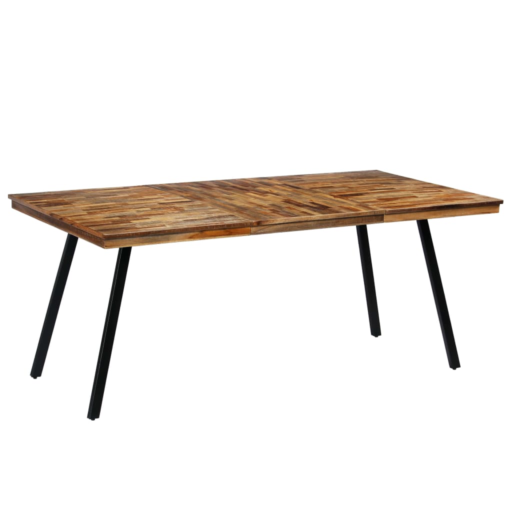 Reclaimed Teak & Steel Dining Table, 180x90x76 cm - Industrial Chic