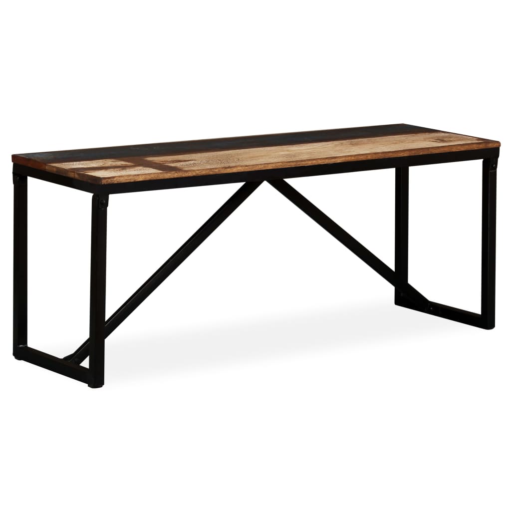 Rustic Reclaimed Wood Bench, 110x35x45 cm - Natural Finish