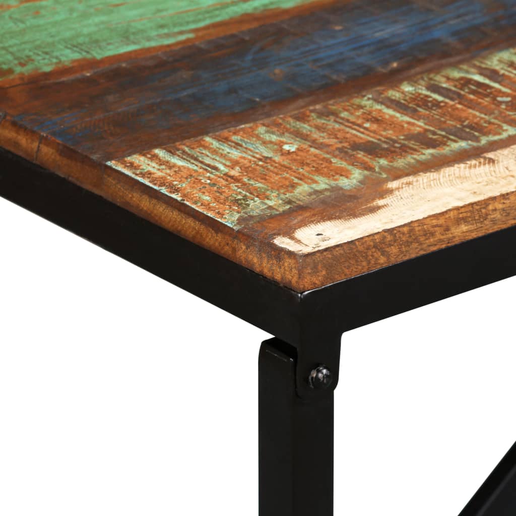 Rustic Reclaimed Wood Bench, 110x35x45 cm - Natural Finish